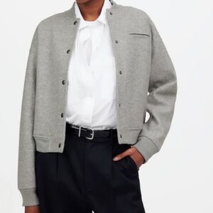 Madewell Knit Bomber Jacket Gray Size XS